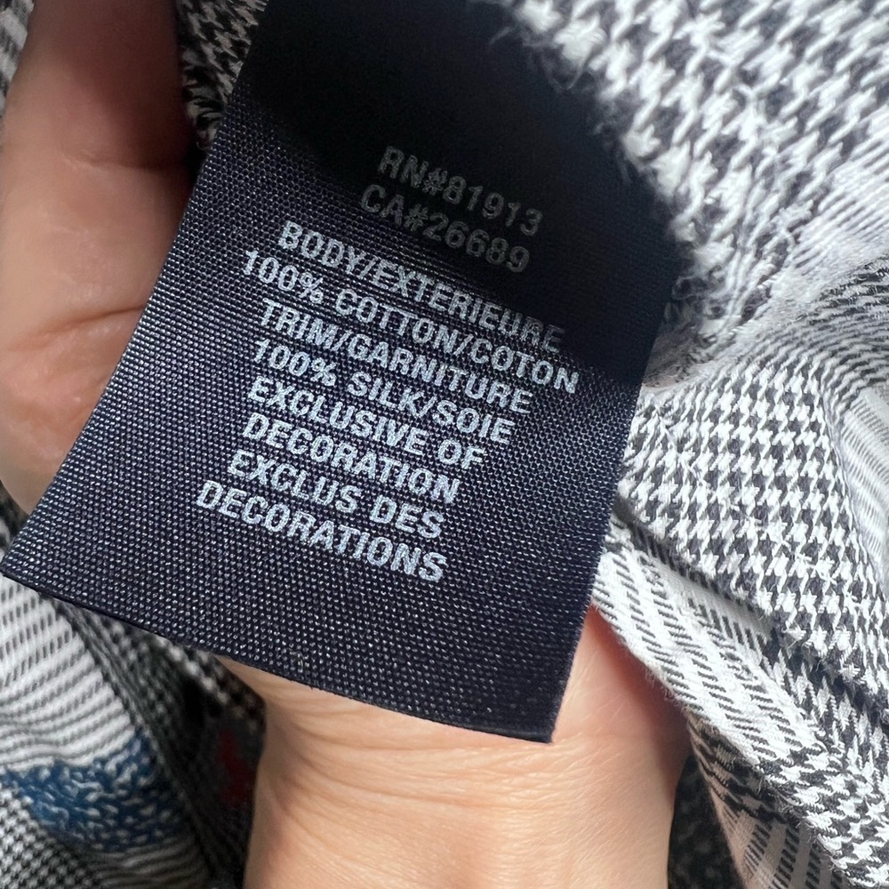 Robert Graham Houndstooth Stripe Embroidered Dress Shirt Large - Picture 8 of 15